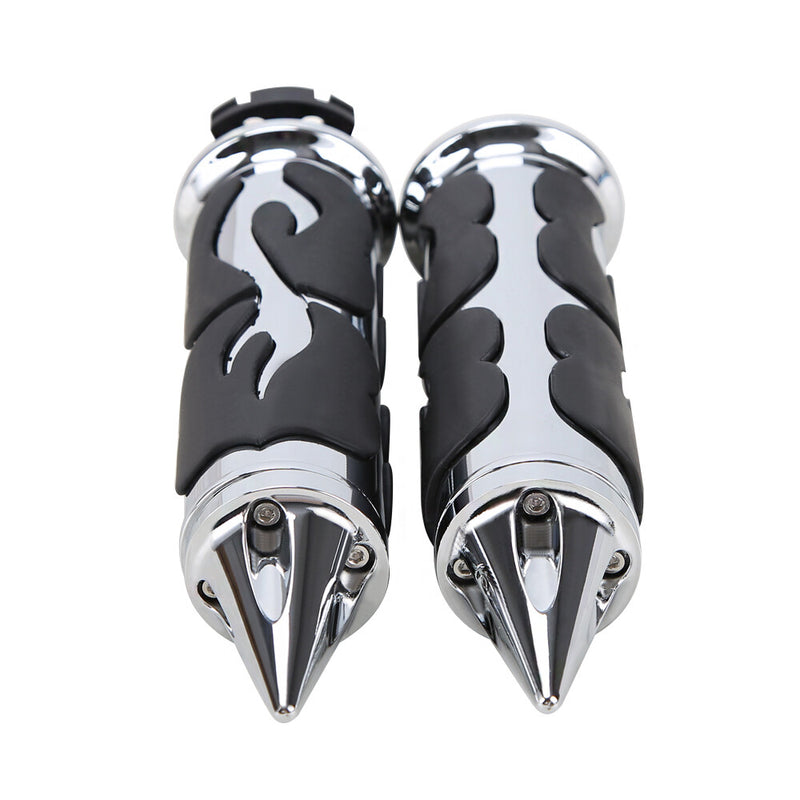 1 Inch Chrome Handle Bar Hand Grips for Harley Touring Road King Street Glide 88