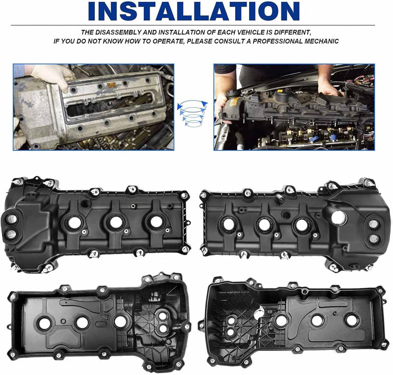 BL3Z-6582-H Aluminum Engine Valve Cover Kit for Ford F-150 3.5L V6 2013-2016 2 P