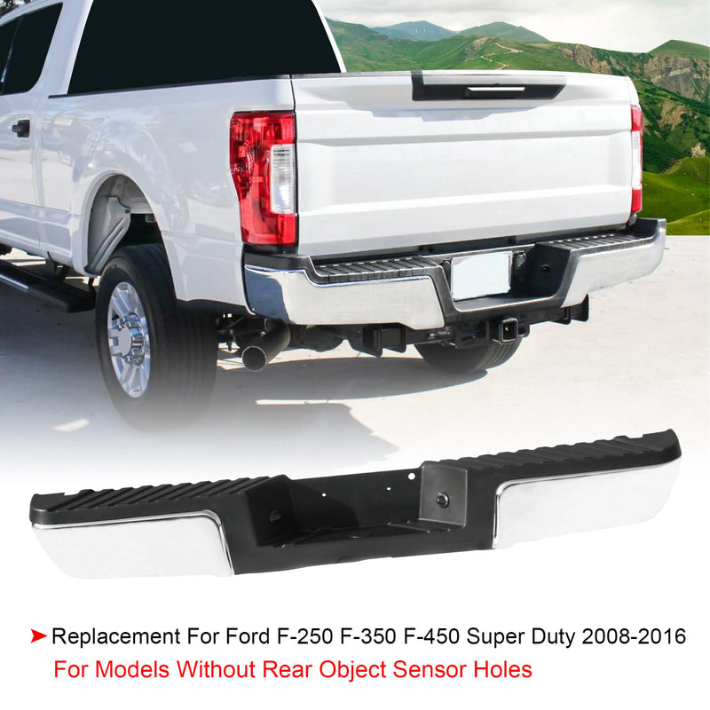 Rear Step Bumper Chrome without Sensor Holes for Ford F250 Super Duty 2008-2016