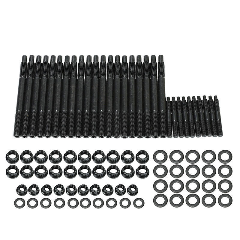 Head Studs Bolts Kit Black for Chevy GM 4.8L 5.3L 5.7L 6.0L 6.2L 7.0L