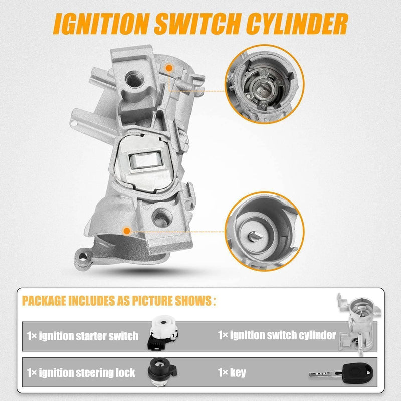 Ignition Switch Lock Cylinder Key for VW Golf Jetta Rabbit Audi 2006-2011