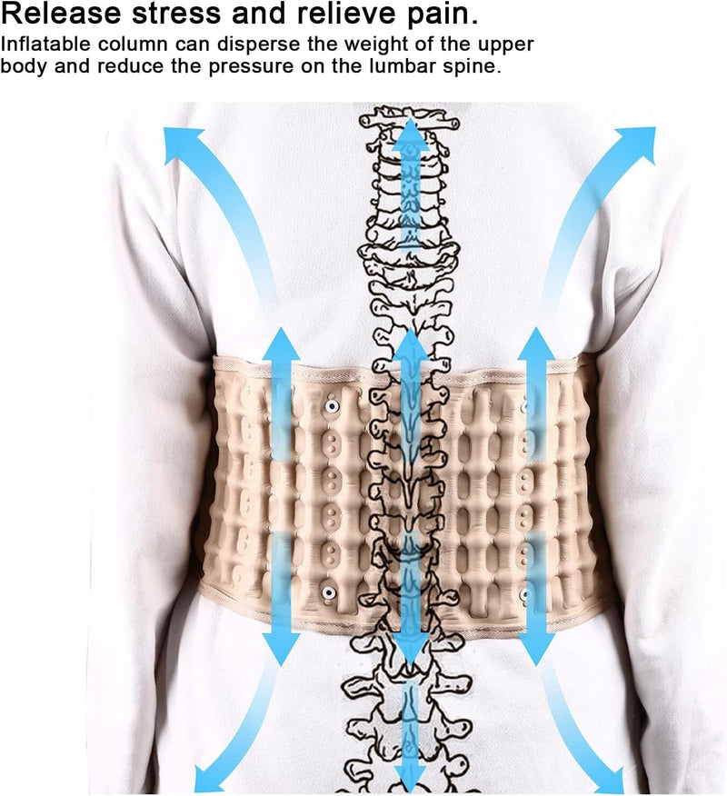 Decompression Back Brace Lumbar Belt Spinal Support & Extender Belt Air Traction