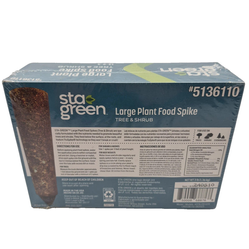 Large Plant Food Spike for Sta Green Trees Shrubs Nutrition 12 Spikes 13 3 3 NKP