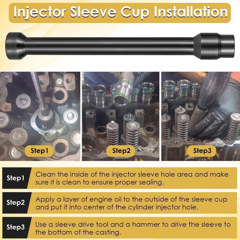 Injector Sleeve Cup Removal Tool Install Kit for Caterpillar CAT 3126B C7 C9