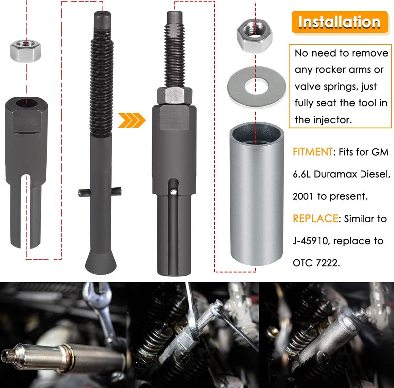 Injector Puller Tube Remover Installer Kit for GM Duramax 6.6L Engine
