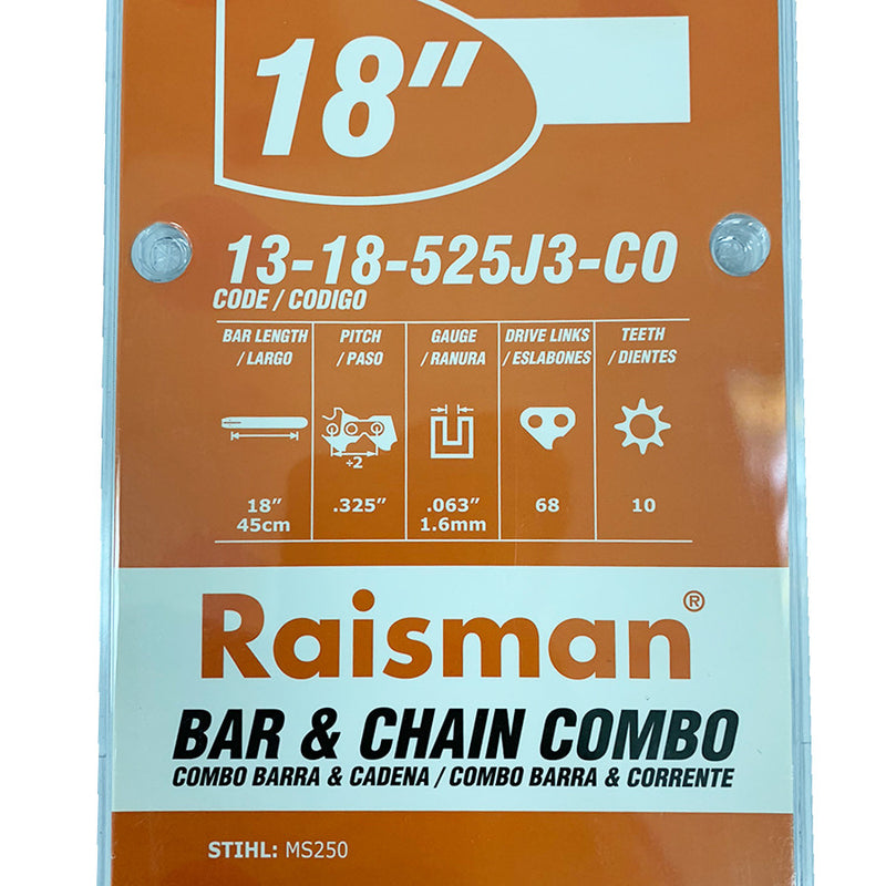 18 Guide Bar 325 063 68 for MS200 MS210 MS250 Replaces 183SLBA074 and Chain