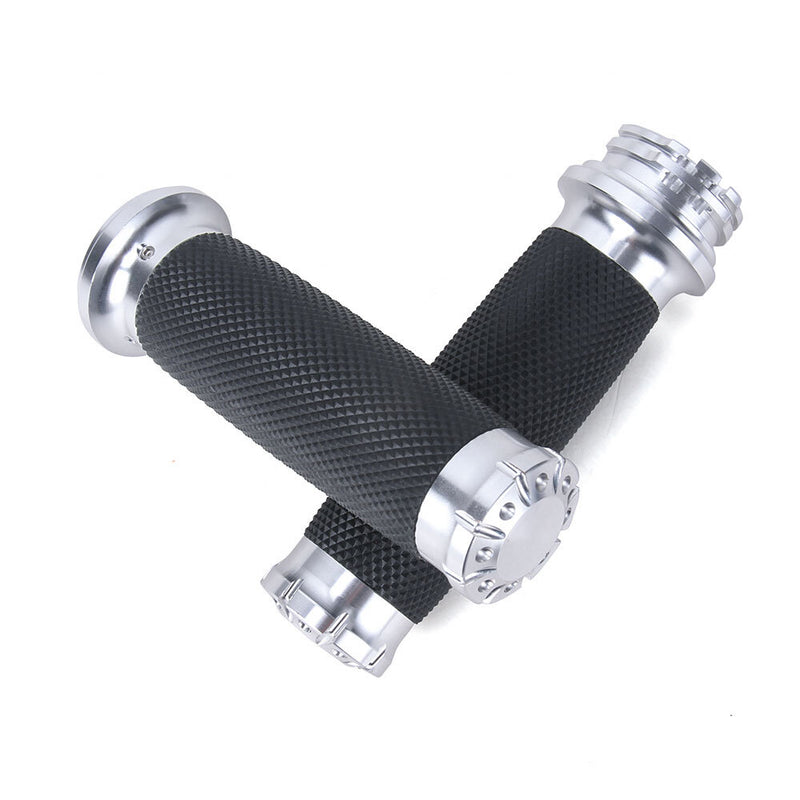 1" Chrome Handlebar Hand Grips for Harley Dyna Sportster XL 1200 883