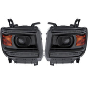 DURAFORCE Projector Headlights for GMC Sierra 1500 2500HD 3500HD 2014-2015 Pair