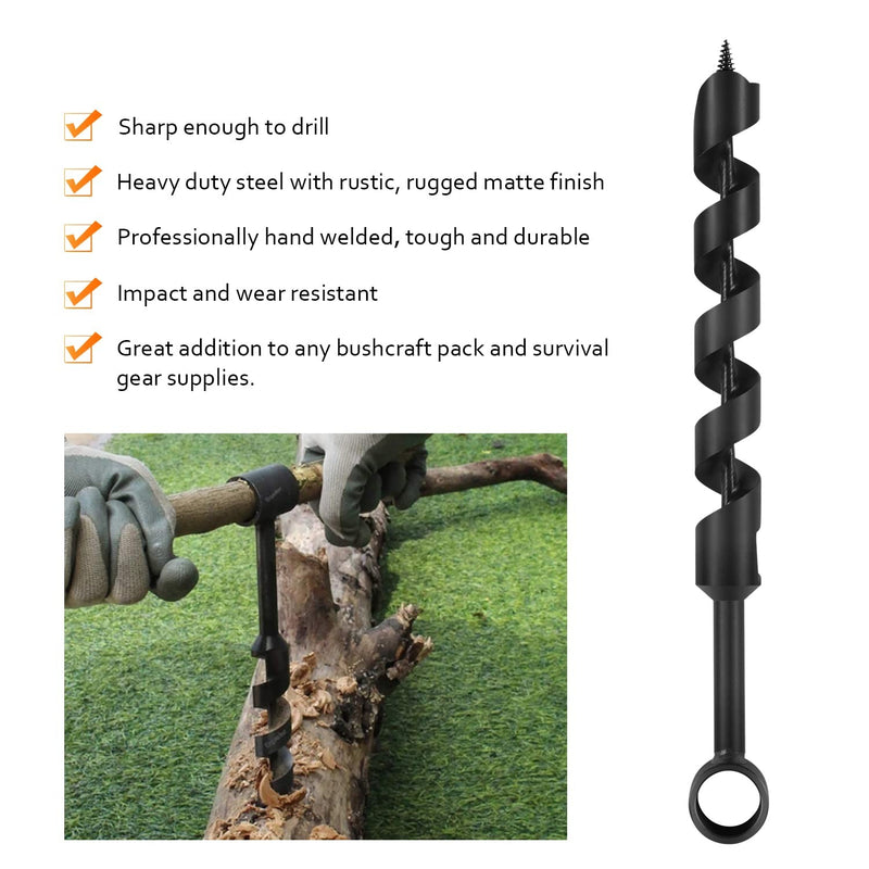 12" Scotch Eye Wood Auger Drill Bit for Bushcraft and Camping Furniture