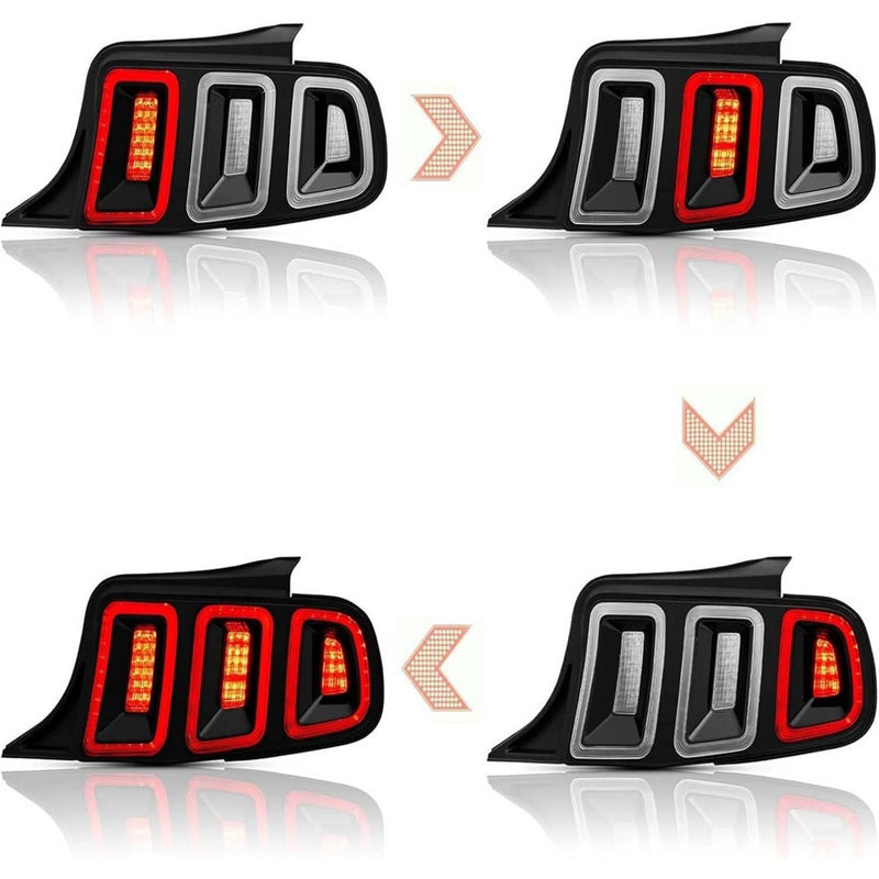 Tail Lights Black Brake Lamps for Ford Mustang 2010-2014 Full LED Sequential
