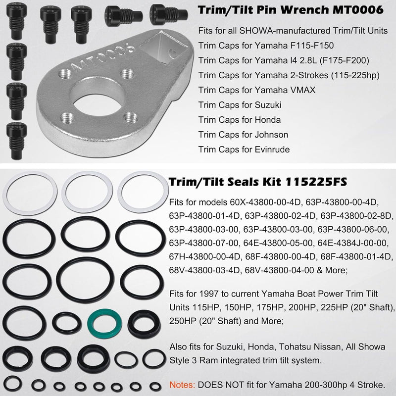 115225FS MT0006 Trim Tilt Seal Kit Outboard Pin Wrench for Yamaha