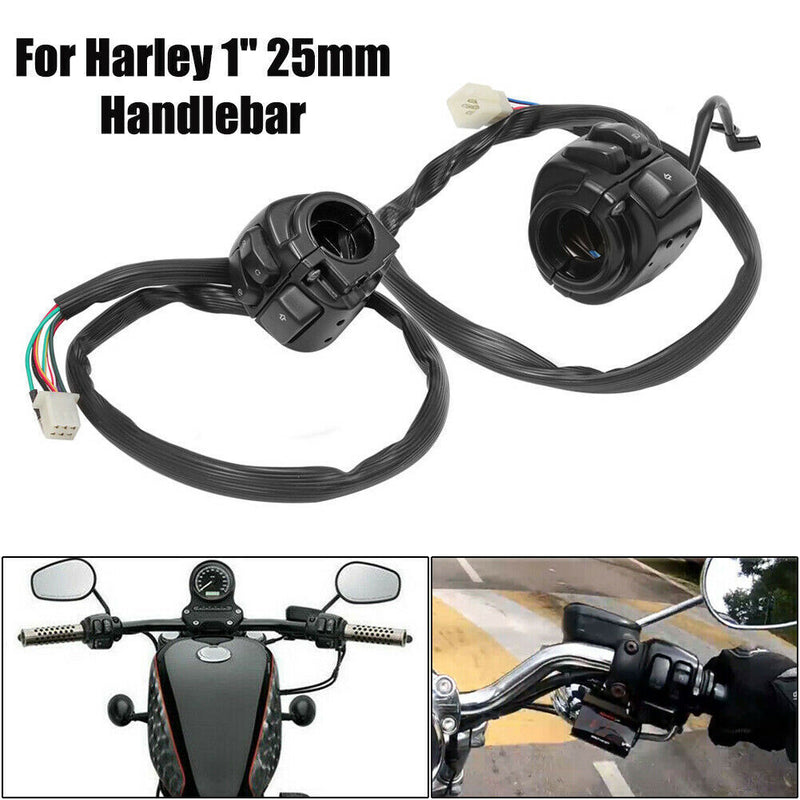 Handlebar Control Switches Wiring Harness for Harley Sportster Dyna 1996-2012
