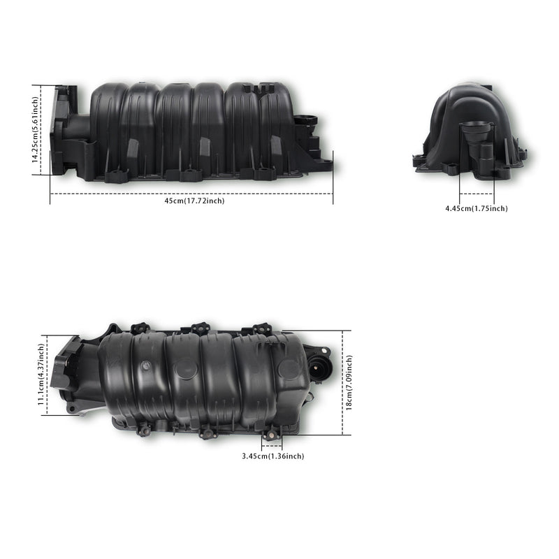Black Upper Intake Manifold + Gasket for Chevy Buick Olds 3800 3.8L V6 95-05