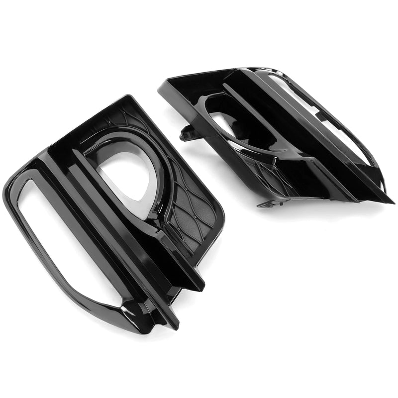DURAFORCE For 2014-2017 Infiniti Q50 Sport Front Bumper Gloss Black Fog Lights Cover Bezel