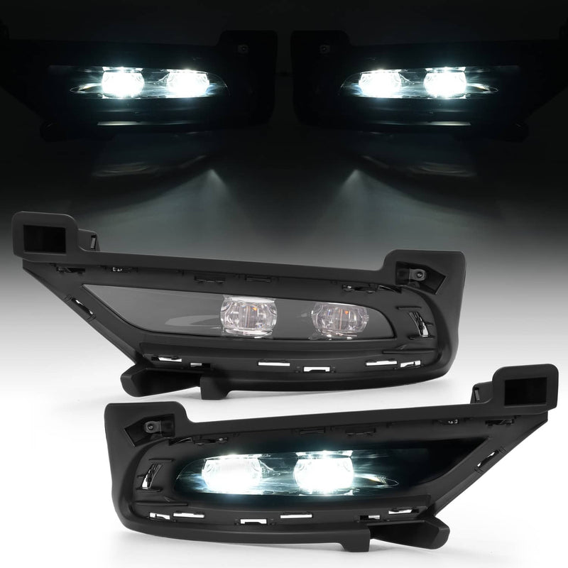 DURAFORCE LED Bumper Fog Lights Bezel Left Right Side for Chrysler 300 2015-2024