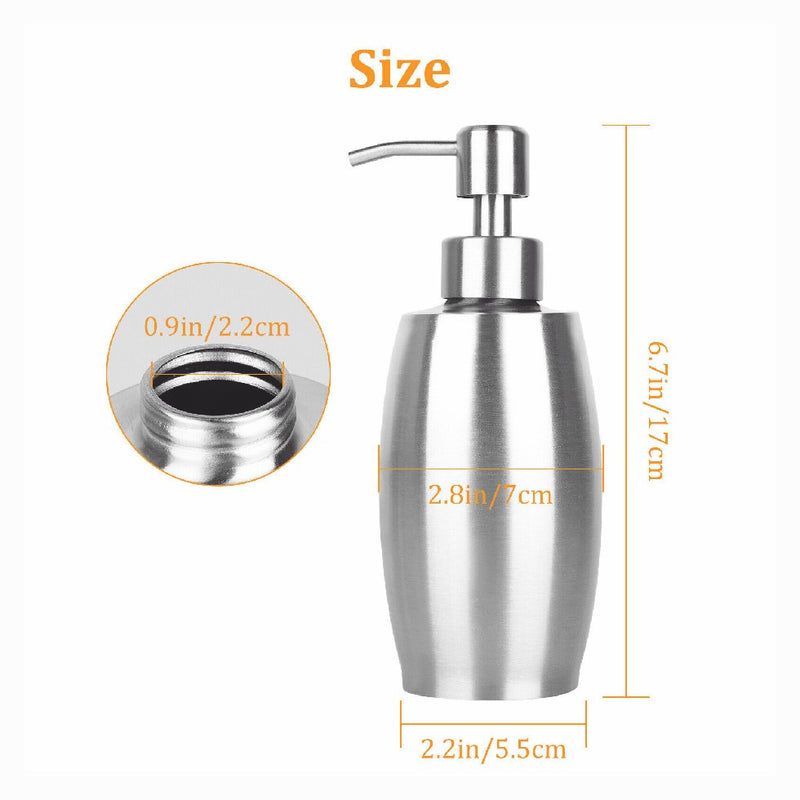 Stainless Steel Pump Lotion Soap Dispenser 13 Oz for Bathroom Kitchen