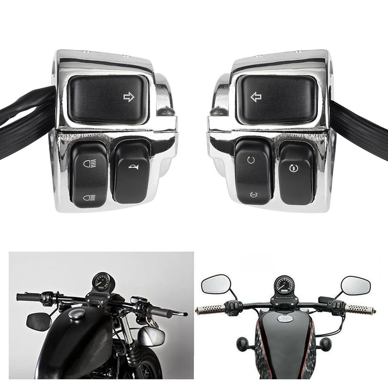 Motorcycle Handlebar Control Switches Wiring Harness Kit for Harley 1