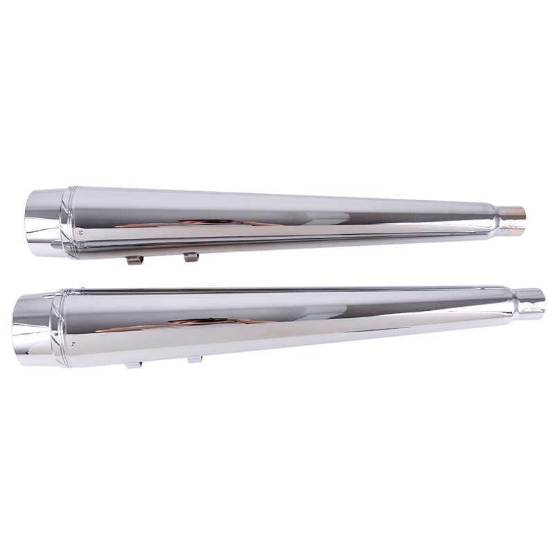 DNA 4" Megaphone Slip-On Mufflers Exhaust Pipes for 95-16 Harley Touring Chrome