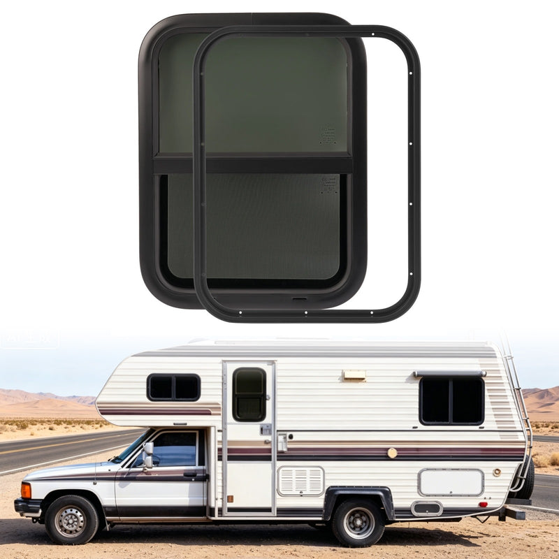 RV Window 18x24 Vertical Slider with Screen for Camper Trailer Universal