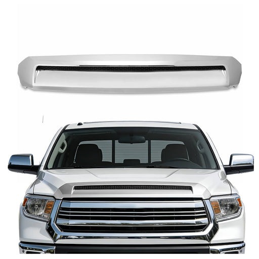 DURAFORCE Chrome Front Upper Hood Bulge Molding Grille Trim for Toyota Tundra 2014-2021