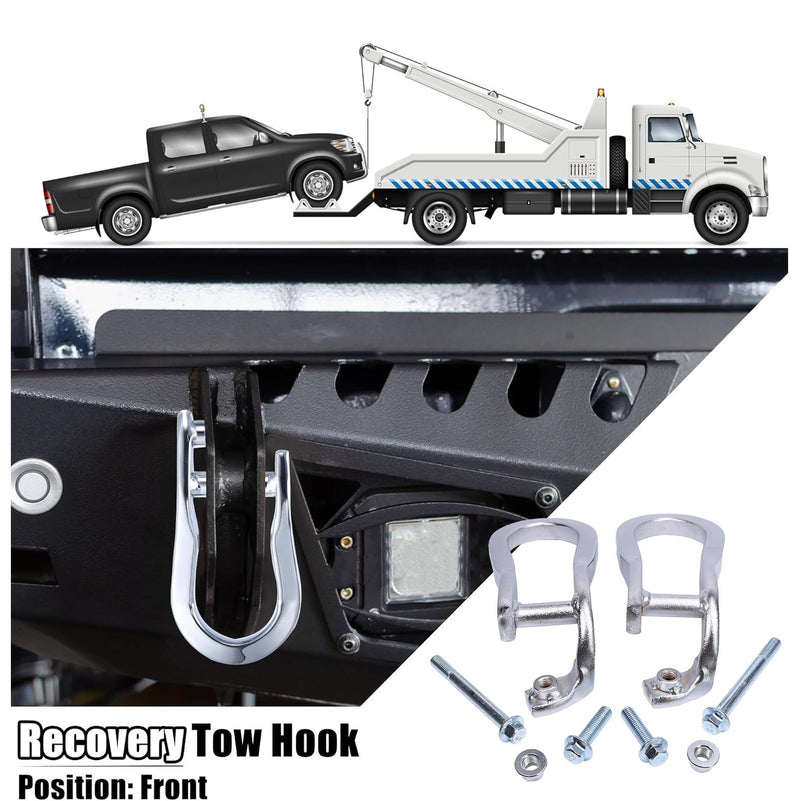 84072464 Pair Chrome Tow Hooks Kit for Silverado Sierra 2500HD 3500HD 15-19