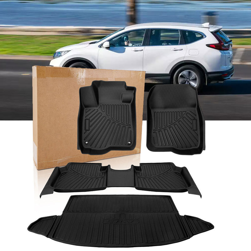 Floor Mats with Cargo Liner Set for Honda CR-V 2017-2022 All Weather 2 Row
