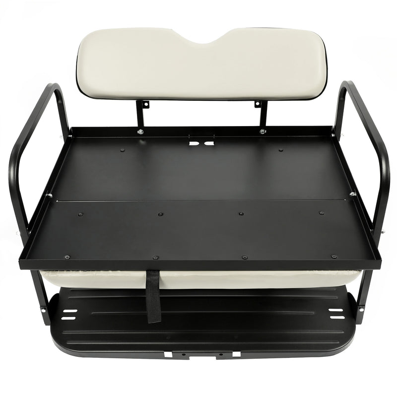 Golf Cart Flip Rear Back Seat Kit Off White Cushions for Yamaha Drive G29