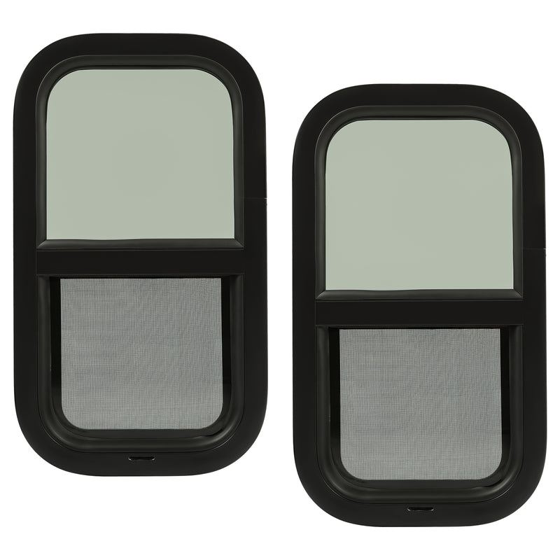 2 Pack 12"L x 22"W Vertical Sliding RV Window Cargo Trailer with Trim Kit