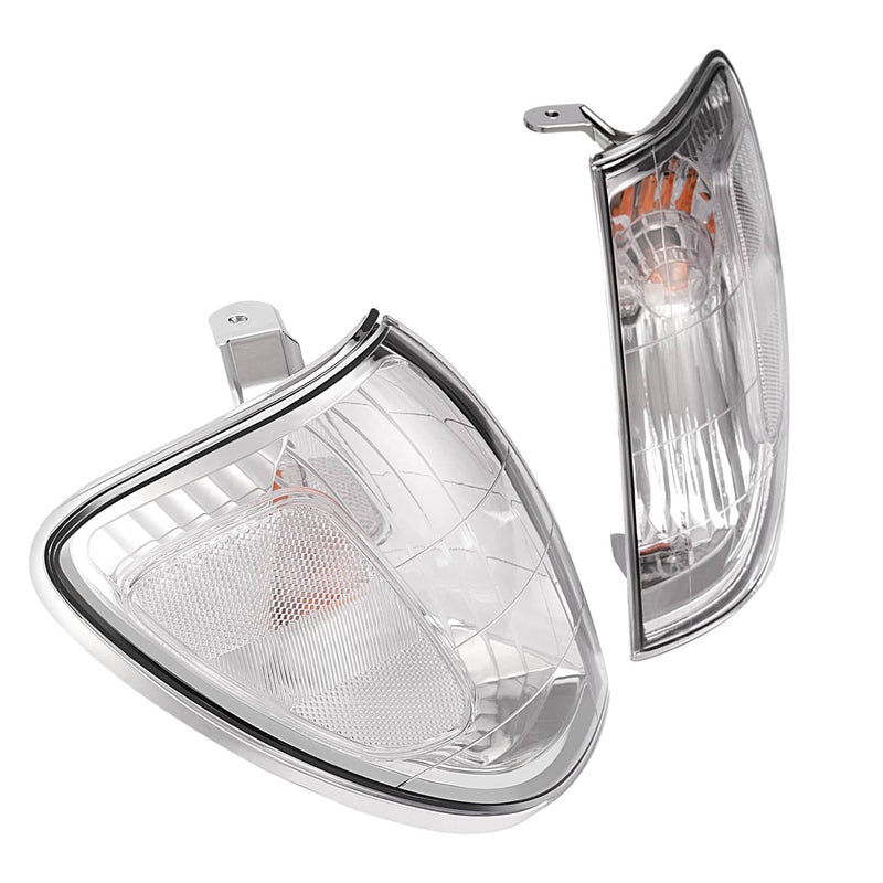 DURAFORCE Front Corner Lights Clear With Bulbs for Toyota Land Cruiser 1998-2004 Pair