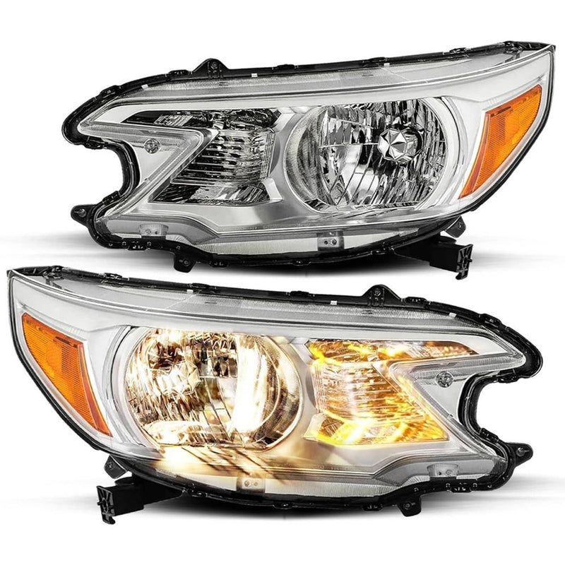 Pair Chrome Amber Corner Headlights for Honda CRV CR-V 2012-2014 Left Right