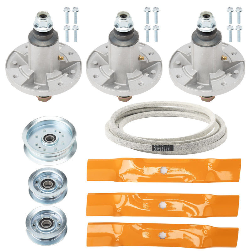 48 Inch Deck Spindle Blade Belt Pulley Kit for John Deere LA145 LA155