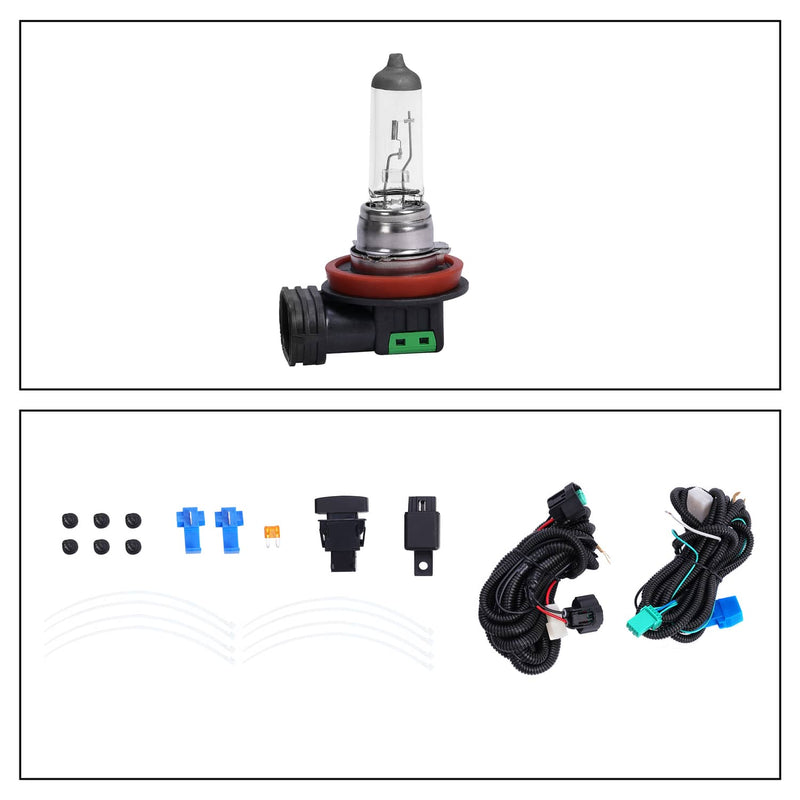 DURAFORCE Fog Lights for Honda Civic Coupe 2DR 2014-2015 Bumper Lamps Wiring Bulbs