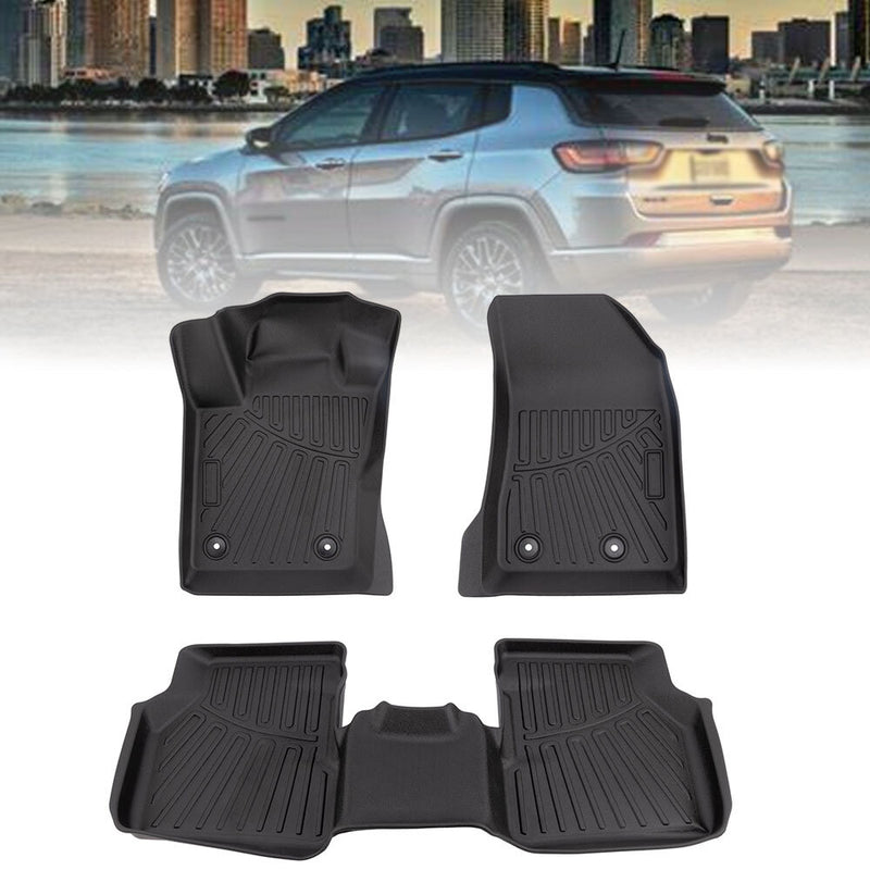 Car Floor Mats for Jeep Compass 2017-2024 2025 TPE Rubber Liners Accessories