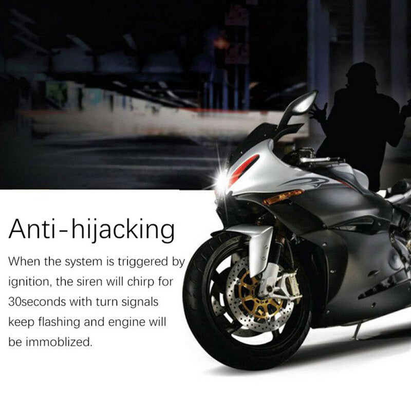 Motorcycle Bike ATV Alarm Remote Engine Start Anti-theft Security System Scooter