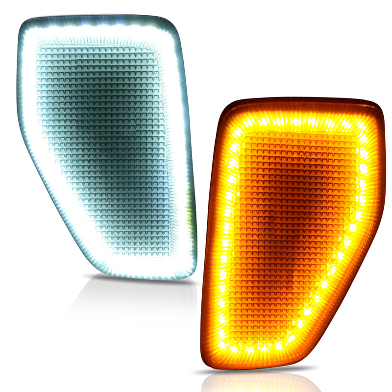 Smoked Full LED Front Fender Side Marker Lights for Hummer H3 05/06-10 H3T 09-10