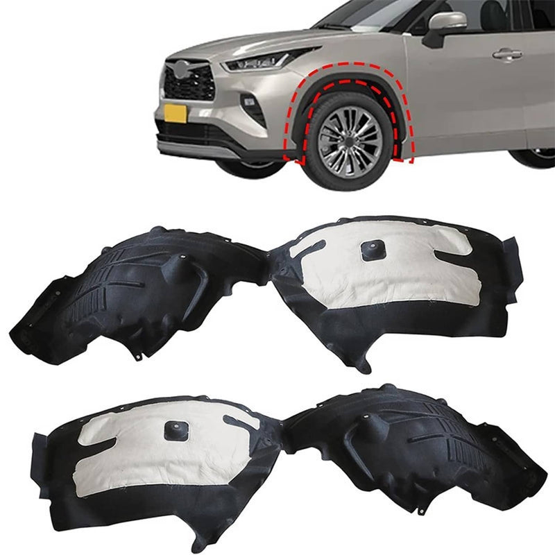 Front Driver Passenger Side Fender Liners Set for Toyota Highlander 2020-2024