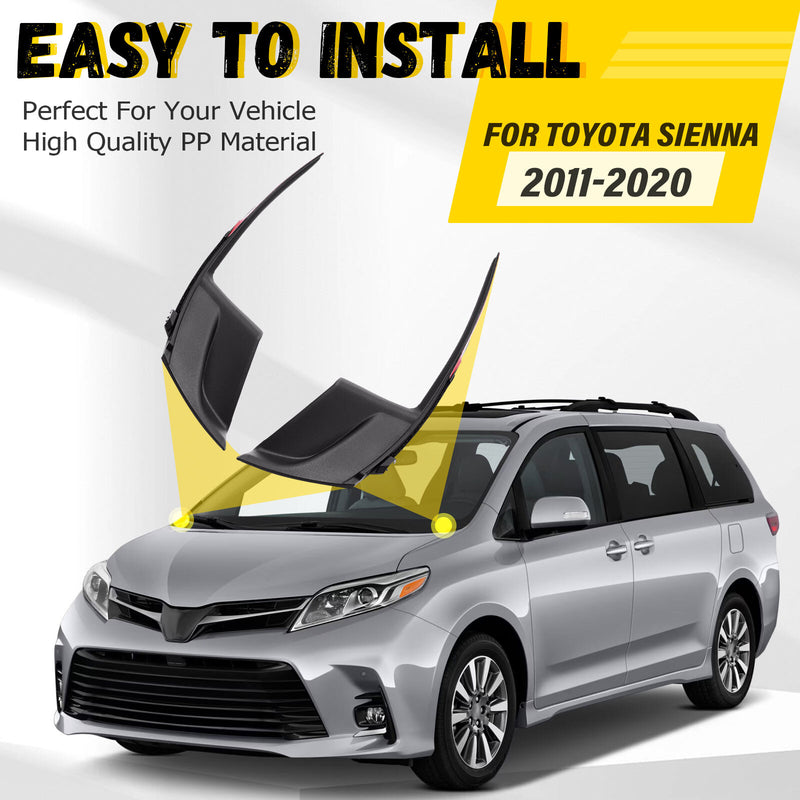 Windshield Wiper Cowl Extension Cover Trim Panel for Toyota Sienna 2011-20 2 Pie
