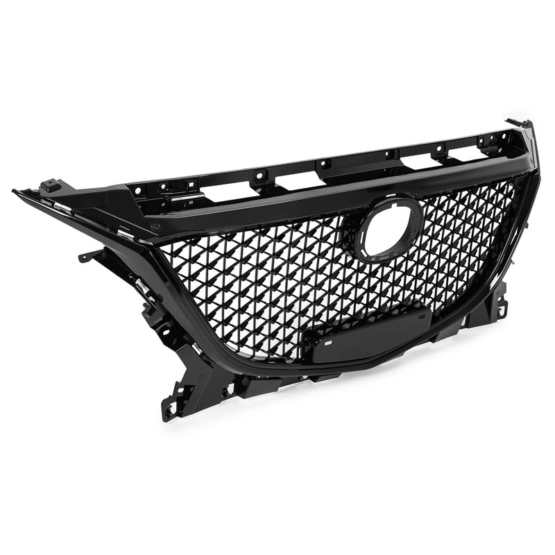 DURAFORCE 15 Honeycomb Upper Grille Bumper Assembly Set for Mazda 3 Axela 2014-2016 Black