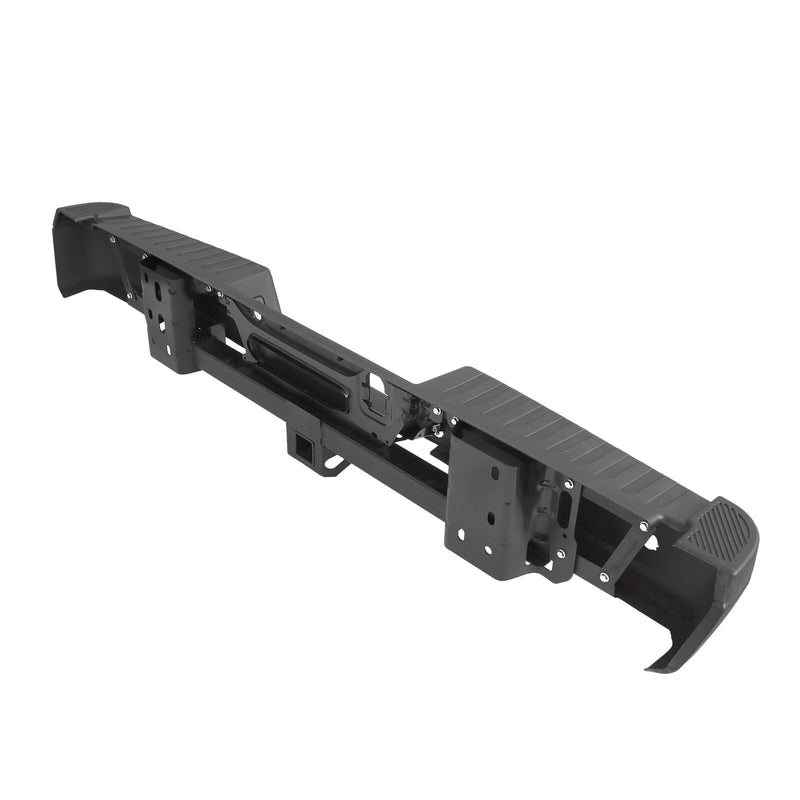 Black Rear Bumper Assembly Max Tow Hitch Sensor Holes for Ford F-150 15-20