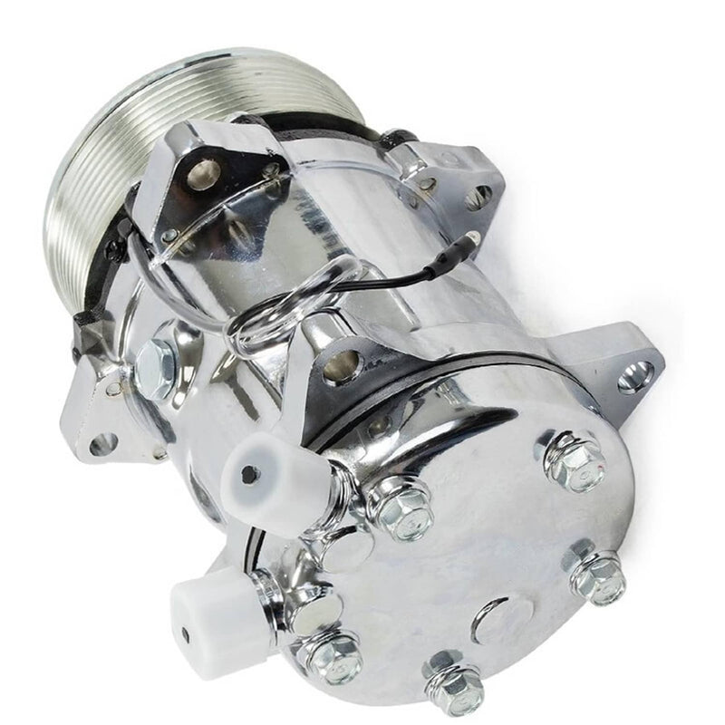 AC Compressor with Clutch for Sanden 508 Style 8-Groove Serpentine