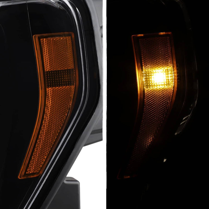 Headlights Halogen Black Pair for Ford F150 2021 2022 2023 Left Right Headlamps