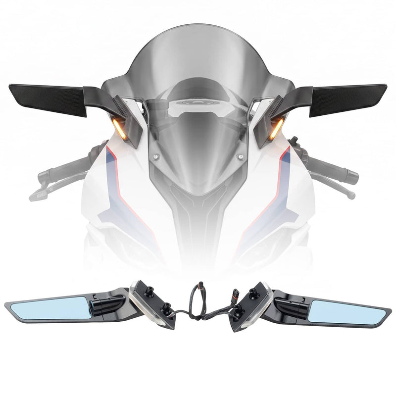 CNC Aluminum Adjustable Wind Wing Side View Mirrors for BMW S1000RR 2019-2026