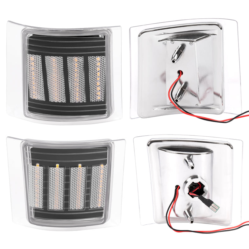 Full LED Clear Corner Side Marker Lights for Chevy C/K 1500 2500 1994-99 4PCS