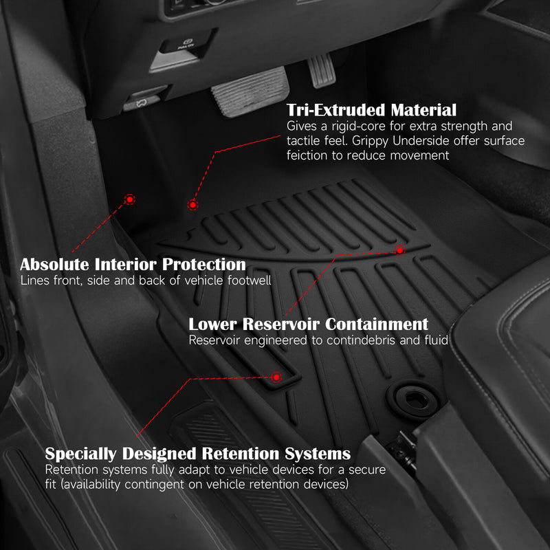 Car Floor Mats Set All Weather TPE Rubber for Subaru Crosstrek 2024-2025