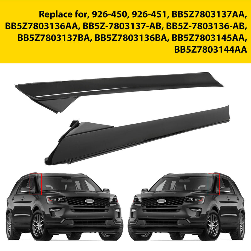 Windshield A Pillar Molding Trim for 11-19 Ford Explorer Left Right 4Pcs