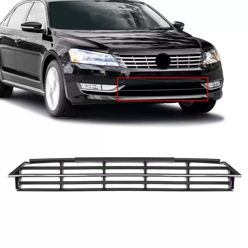 DURAFORCE Front Bumper Lower Grille for Volkswagen Passat 2012-2015 Linear Design