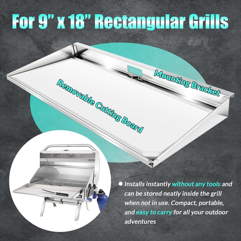 A10-902 Rectangular Grill Serving Shelf w/ Removable Cutting Board for 9” x 18