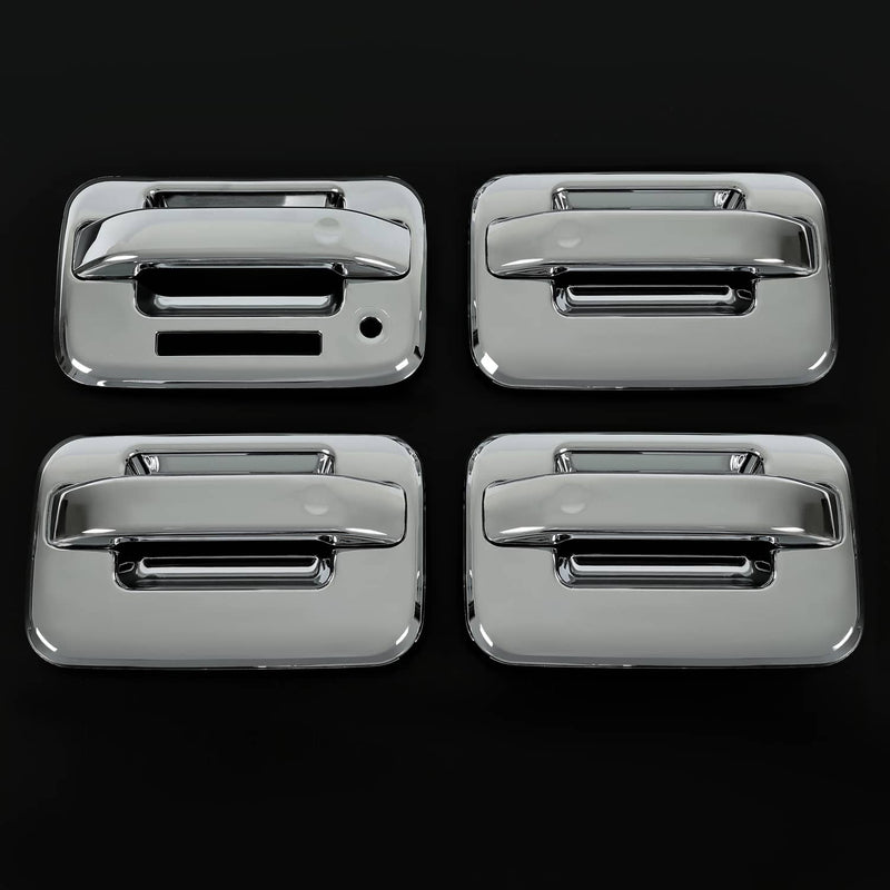 DURAFORCE Door Handle Cover for Ford F-150 F150 4DR Crew Cab 2004-2014 Chrome ABS Keypad