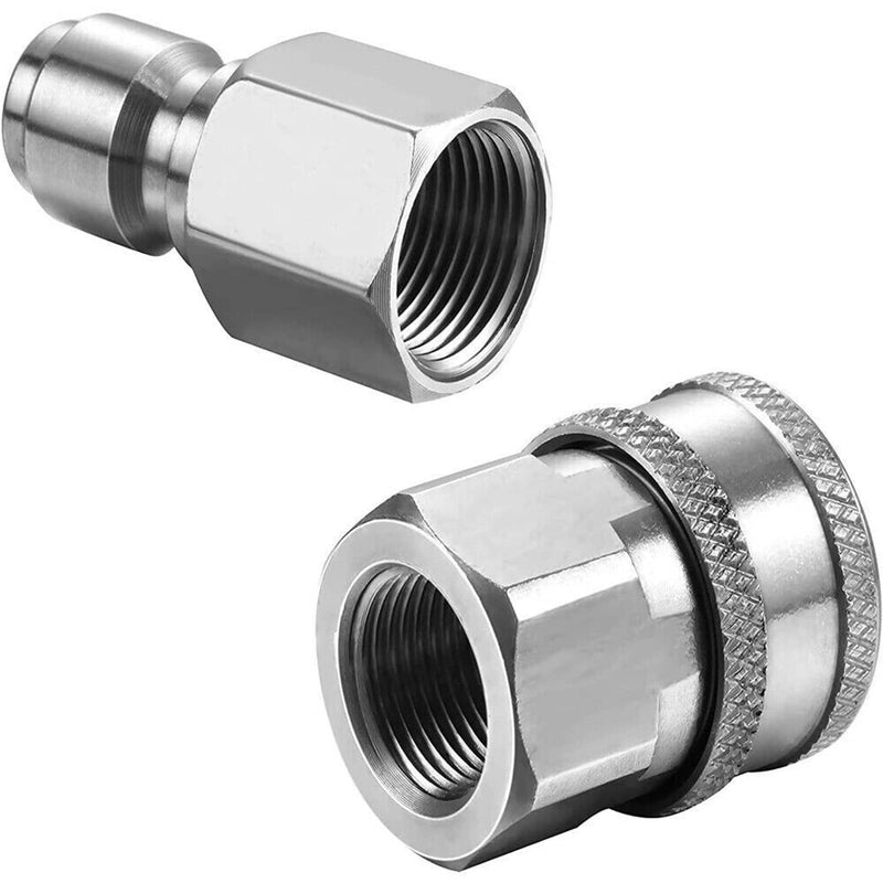 NPT 3/8 Inch Stainless Steel Male Female Quick Connector Kit Pressure 4 Sets