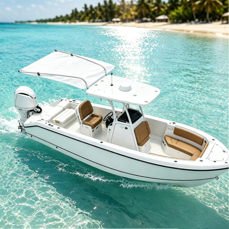 White Boat Sun Shade 304 Stainless Steel Fabric Canopy for Universal Boat